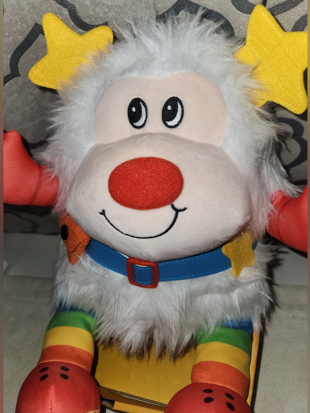 NEW Rainbow Brite's Friend Sprite Plush Toy - White with Rainbow Color Accents